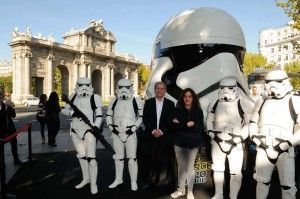 exposición de los cascos de Star Wars
