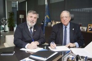 Luciano Vidán, presidente del Colegio coruñés, y Diego Murillo, presidente de A.M.A.