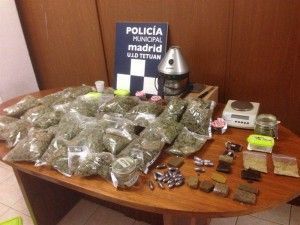 La Policiía Municipal ha incautado 3,5 kilos de estupefacientes. Foto: Policía Municpal de Madrid.