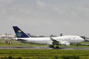 Un avión de la aerolínea saudí