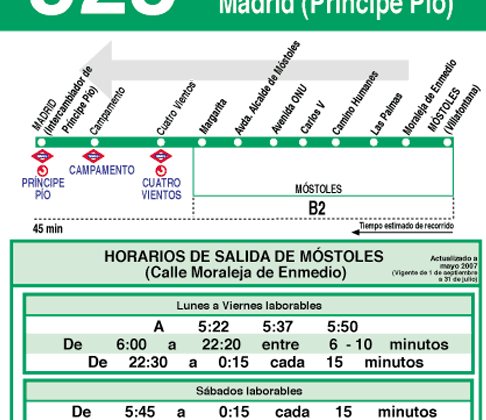Línea bus Madrid Móstoles