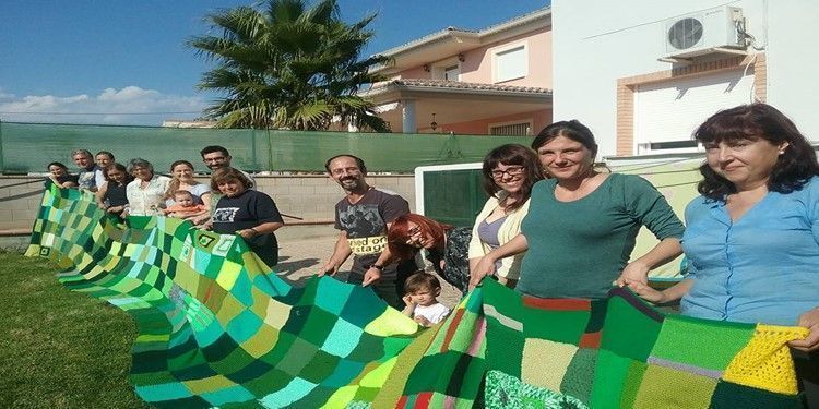 La pancarta que han confeccionado en Valencia para reivindicar el mundo de la salud mental.