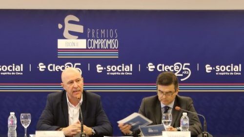  El pasado 17 de julio se presentó esta III Edición. A la izquierda el Director de cine Luis Lorente y el Director de Comunicación y Relaciones Externas de CLECE José Andrés Elizaga.