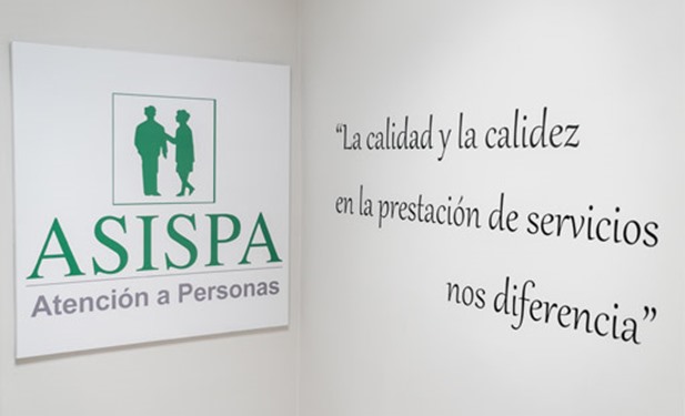 Cartel de ASISPA calidad y calidez. 